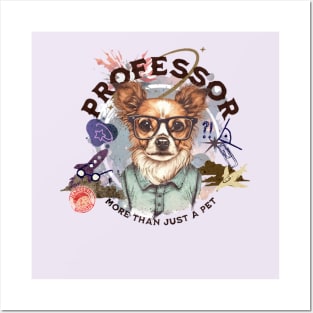 Professor dog - part-time pet logo Posters and Art